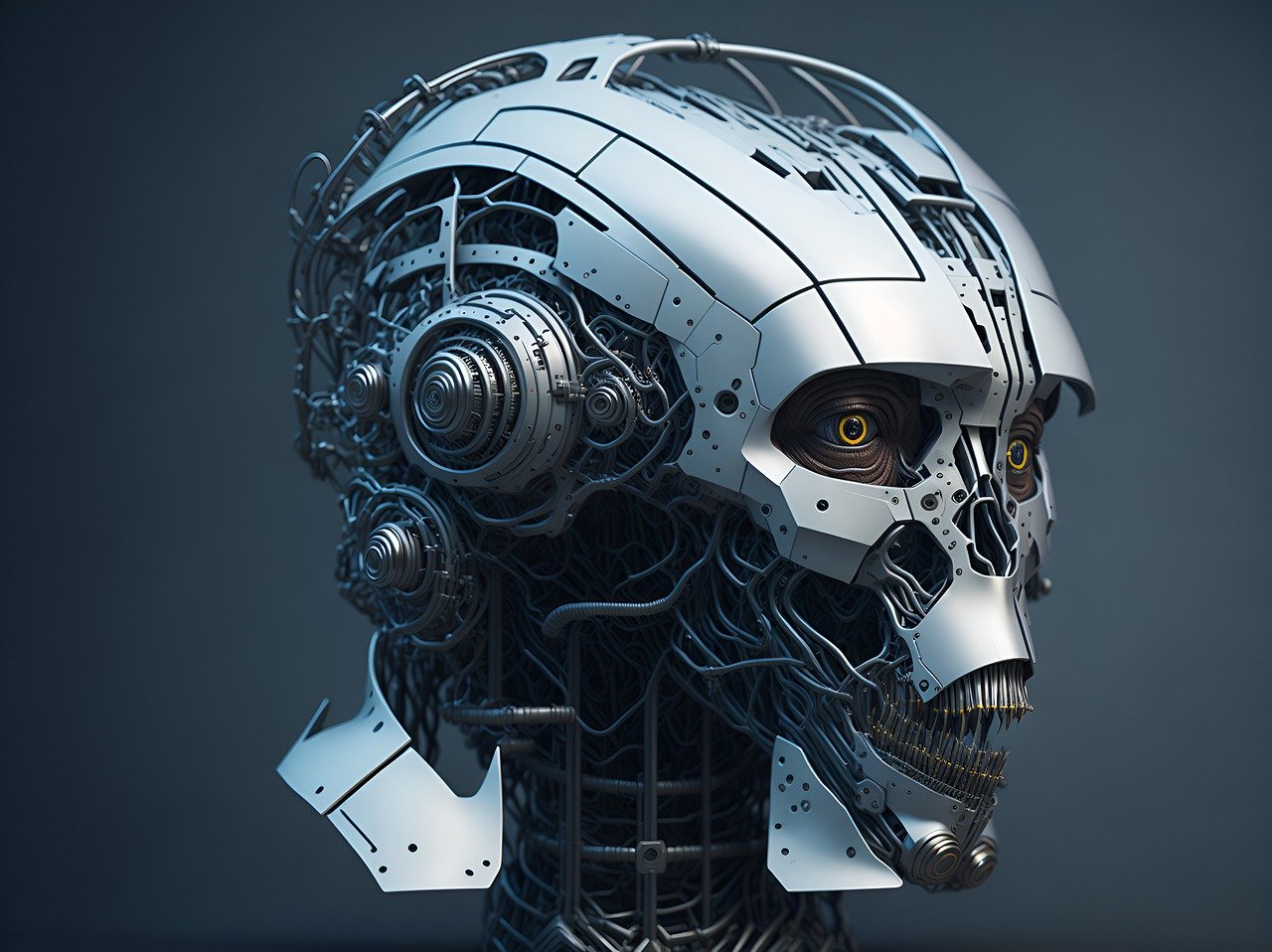 Robottikallo, tekoälyn generoimaa taidetta.