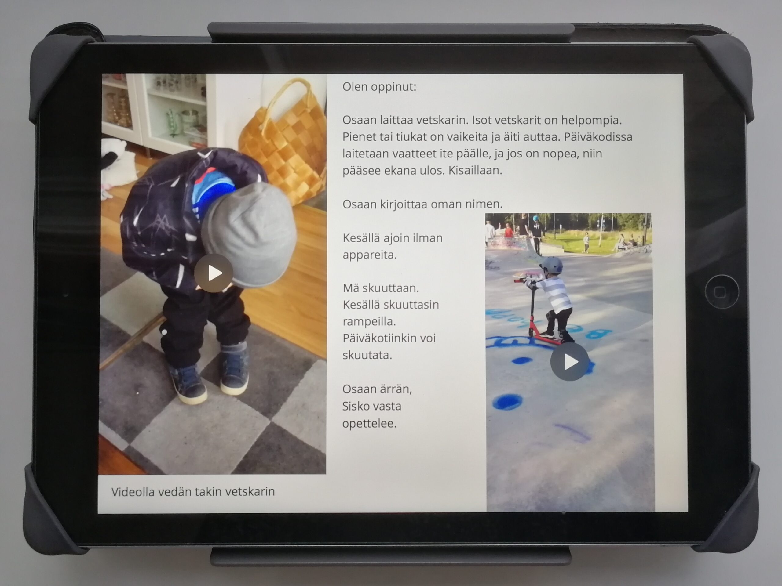 4-vuotias lapsi kertoo taidoistaan Metku-tehtävässä