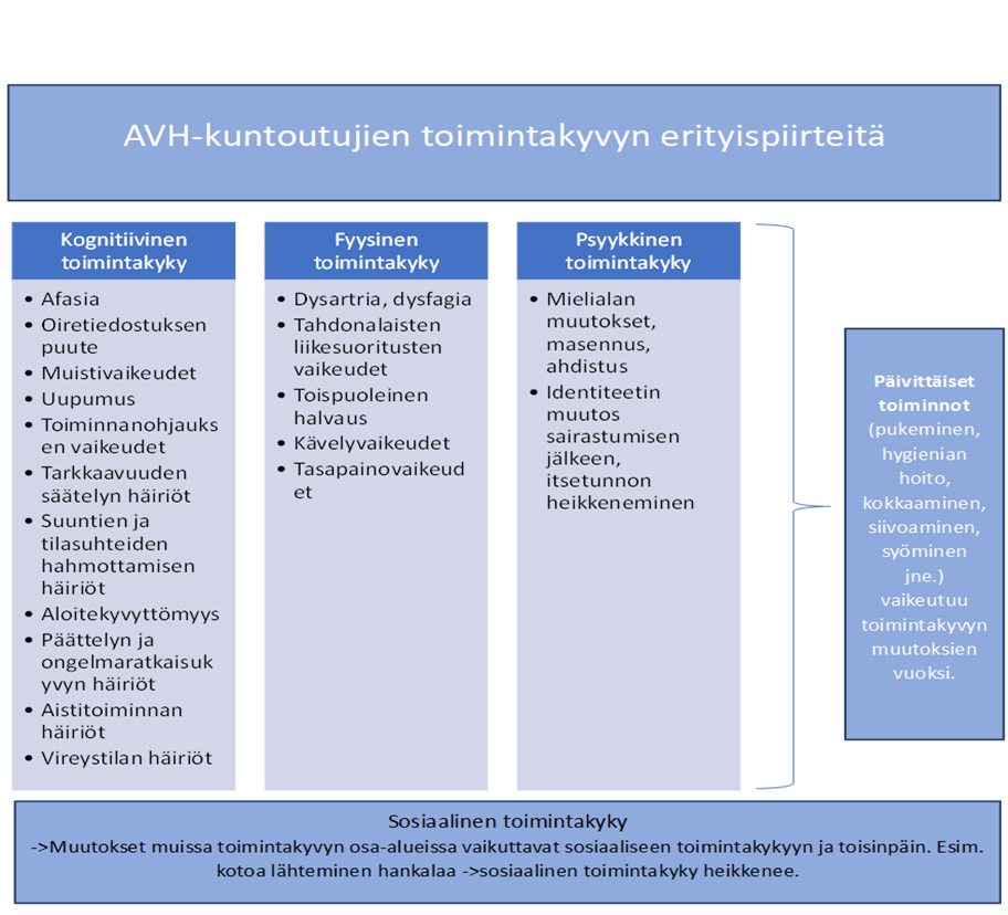 AVH kuntoutujien erityspiirteitä