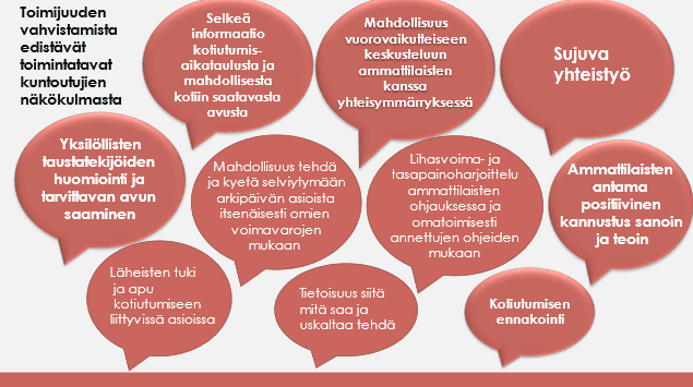 Kuvio toimijuuden vahvistamista edistävistä tekijöistä