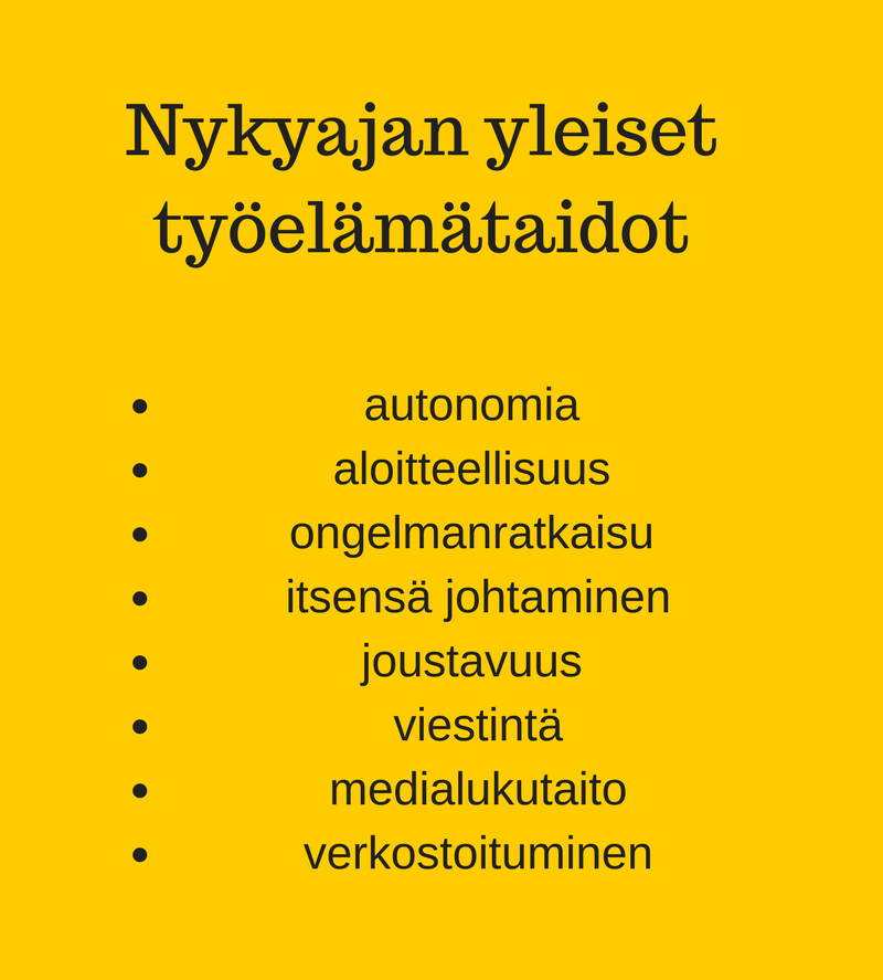 Yleiset työelämätaidot Goldsteinin mukaan.