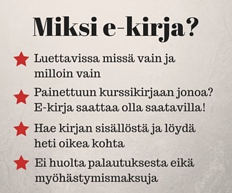 Hyviä syitä käyttää e-kirjaa